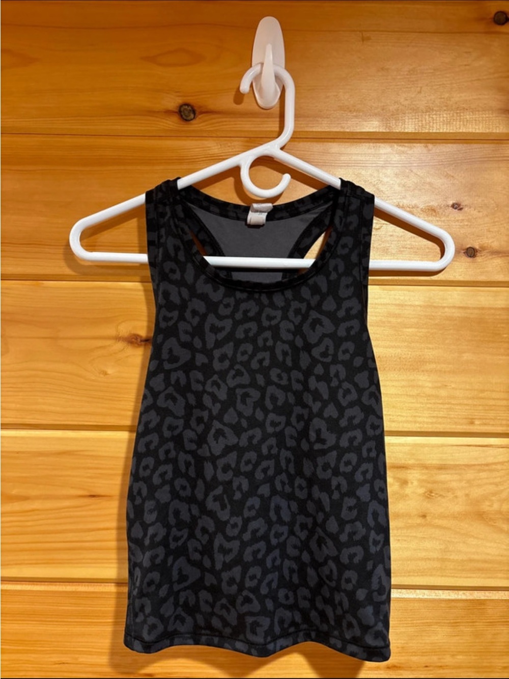 Yogalicious Black & Charcoal Leopard Racerback Tank